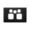 HPM Linea Double Power Point Coverplate with Extra Hole Asphalt