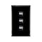 HPM Excel 10A 3 Gang Single Pole Double Throw Vertical Rocker Switch Black