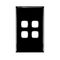 HPM Excel 4 Gang Grid & Plate Black