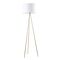 JAMBES: Drum Shade with Antique Brass Tripod Floor Lamps