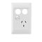 Excel Life - Common plate - Vertical single powerpoint 1 gang 10A 240V a.c. with 2 extra holes white