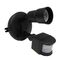 Nelson 200W Outdoor Incandescent Single Floodlight with Manual PIR Sensor Black Lamps Included