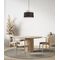 TAMBURA: Scandinavian Large Drum Cloth Shade with Wood Veneer Trim Pendant Lights