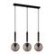 TRATTINO: Interior Bronze Amber /Smokey Black Spherical Glass Multiple Bar Base Pendant Lights