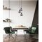 TULIP: Interior Bronze Amber / Smokey Black Wine Glass Ribbed Multiple Round Base Pendant Lights