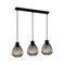 TULIP: Interior Bronze Amber / Smokey Black Wine Glass Ribbed Multiple Bar Base Pendant Lights