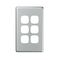HPM Excel 6 Gang Switch Coverplate Matt Silver