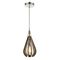 BONITO: Rustic Small Taupe / Winter Moss Wood Tear Drop Pendant Light