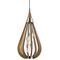 BONITO: Rustic Large Taupe / Winter Moss Wood Tear Drop Pendant Light