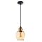 CHAMPAN: Interior Bronze Amber / Smokey Black Glass Ellipse Pendant Lights