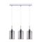 ESPEJO1: Interior Iron & Chrome Oblong Glass with Line Effect Pendant Lights
