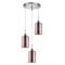 ESPEJO4: Interior Iron & Rose Gold Oblong Glass with Dotted Effect Pendant Lights