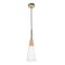 FINN: Scandinavian Blonde Wood & Opal Glass Long Cone Pendant Light