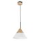 FINN: Scandinavian Blonde Wood & Opal Glass Wide Cone Pendant Light