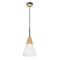 FINN: Scandinavian Blonde Wood & Opal Glass Medium Cone Pendant Light
