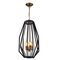 GAMBA: Industrial Black Rustic Narrow Angular Cage Pendant Light