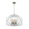 GAMBA: Industrial White Rustic Wide Angular Cage Pendant Light