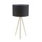 JAMBES: Drum Shade with Antique Brass Tripod Table Lamps