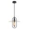 PAPILLON: Interior Oblong Iron with Glass Coolie Pendant Lights
