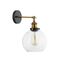 PESINI: Interior Swing Arm Glass with Antique Brass/ Chrome Highlight Wall Lights