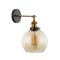 PESINI: Interior Swing Arm Glass with Antique Brass/ Chrome Highlight Wall Lights