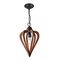 SENORITA: Rustic Small Tuscan Coffee Cherry / Winter Moss Wood Pendant Light