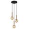 TRATTINO: Interior Bronze Amber / Smokey Black Spherical Glass Multiple Round Base Pendant Lights