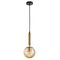 TRATTINO: Interior Bronze Amber / Smokey Black Spherical Glass Pendant Lights