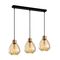 TULIP: Interior Bronze Amber / Smokey Black Wine Glass Ribbed Multiple Bar Base Pendant Lights