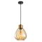 TULIP: Interior Bronze Amber / Smokey Black Wine Glass Ribbed Pendant Lights