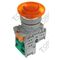 Amber LED Pushbutton Switch | 24VAC | Mushroom Head Design | 1 N/O Contact | by Tobin
