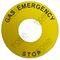 Pushbutton Legend Plate Yellow Gas Emergency Stop | 55mm Diameter | Durable Material | Clearly Marked | by Tobin