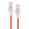 1m Red Ultra Slim Cat6 Network Cable | 28AWG | 50u Gold Plated Connectors | Flexible Design | by SERVEREDGE