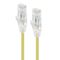 1m Yellow Ultra Slim Cat6 Network Cable | 28AWG | 50u Gold Plated Connectors | Flexible Design | by SERVEREDGE