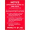 Fire Exit Notice Sign | Adhesive Vinyl | $1100 Penalty Notice | Compact Size | by Fire Factory Australia
