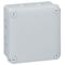Plexo IP55 Weatherproof Box with Pre-Cut Knockouts and Plain Cover 105mm x 105mm x 55mm