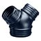 Y-Piece 125mm 3 Way Duct Metal | Steel Construction | Uninsulated Design | Black Finish | by Fantech