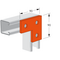 Flat Plate Fitting, 3 Hole Right Angle 90x90mm Galv