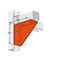 Braced Angle Bracket 4 Hole 90Â°, 102x102mm HDG
