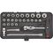 1/4 Inch Socket Wrenches Assortment | 27 Pieces | Multi-Purpose Ball-Head Ratchet | Ergonomic Handle | by Wurth