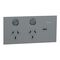 Double Switch Power Point with USB C Charger | Polished Ceramic Finish | Horizontal Mount | 10A | @Each of 5 | by Clipsal