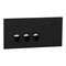 Clipsal Solis 3 Gang Horizontal Grid Plate | Matt Black Finish | Durable Plastic | by Clipsal