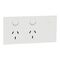 Double Switch Power Point | Horizontal Mount | 230V-240V | 10A | Zen White | @Each of 10 | by Clipsal