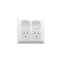 Double Power Outlet 10A 250V Square Plat