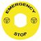 EMERGENCY STOP LEGEND 90MM