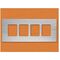 Fascia 4 Gang S/Steel Electric