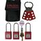 LOCKOUT BELT CARRY BAG WITH 3 K/A BLUE PADLOCKS & HASP