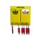 LOCKOUT STATION WITH 5 RED PADLOCKS, HASP, VARIOUS TAGS