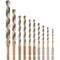 DRILL BIT SET BLACK & GOLD HEX IMPACT, METAL 10PIECE 3.- 10mm
