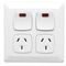 Power Outlet Double 10Amp Neon White | Integrated Neon Indicator | Durable Polycarbonate | by Clipsal